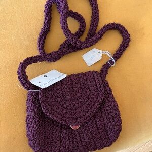 Fina Purple Crochet Crossbody Bag